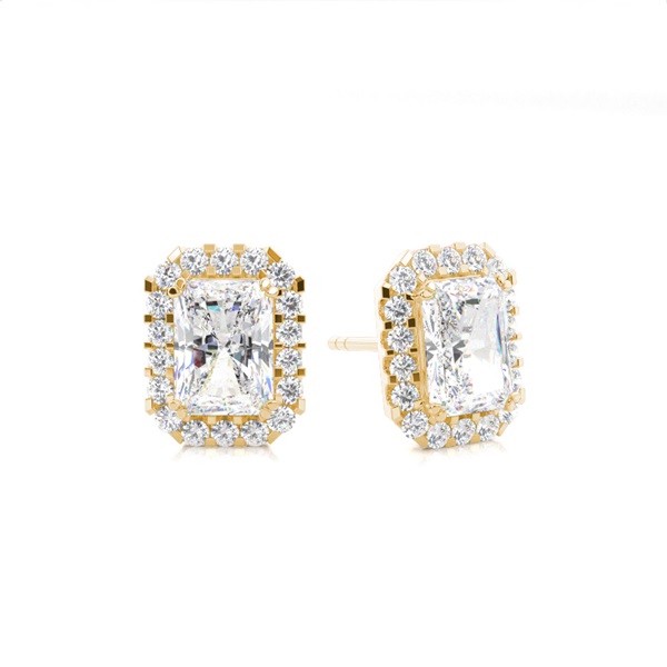 4 Prong Setting Halo Earrings
