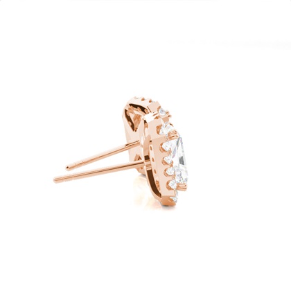 Halo-Ohrringe in Krappenfassung