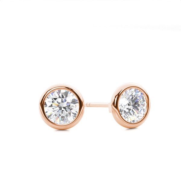 White Gold Round Diamond Stud Earrings