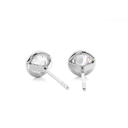 White Gold Round Diamond Stud Earrings