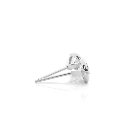 Full Bazel Setting Round Moissanite Stud Earrings