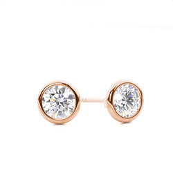 White Gold Round Diamond Stud Earrings