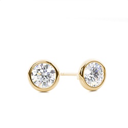White Gold Round Diamond Stud Earrings