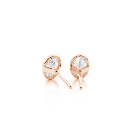 Full Bazel Setting Round Moissanite Stud Earrings