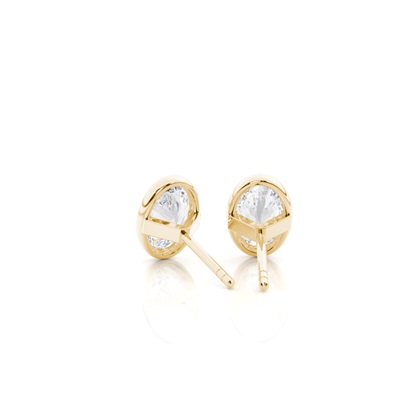 Full Bazel Setting Round Moissanite Stud Earrings