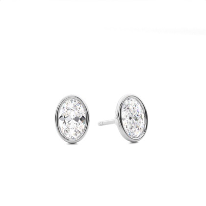 Oval Diamond Earrings