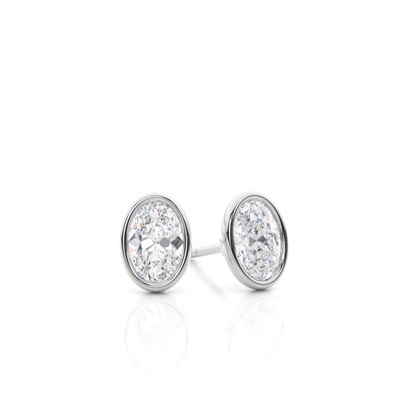 Full Bazel Setting Round Moissanite Stud Earrings