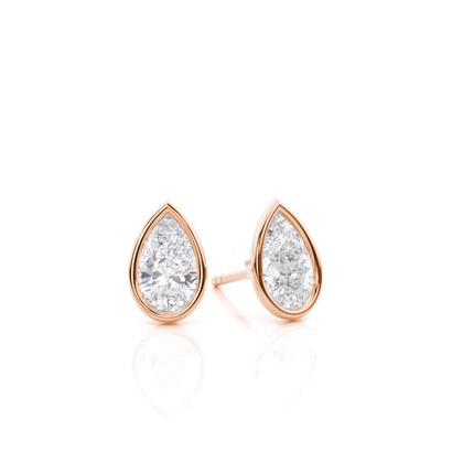 Full Bazel Setting Round Moissanite Stud Earrings