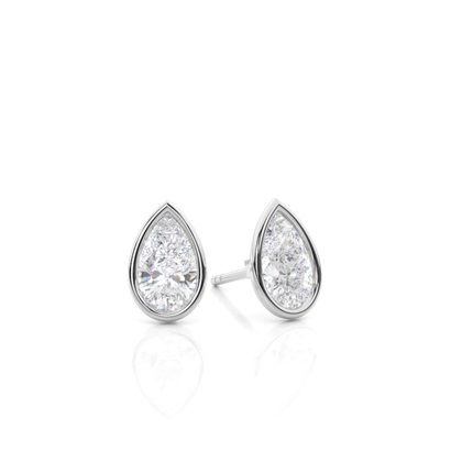 Full Bazel Setting Round Moissanite Stud Earrings