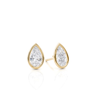 Full Bazel Setting Round Moissanite Stud Earrings