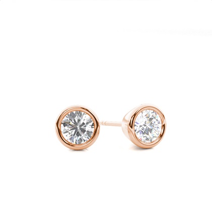 Rose Gold Women's Diamond Earrings Diamond