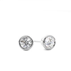 White Gold Round Diamond Stud Earrings