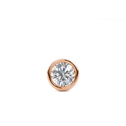 Einzelner Herren-Ohrring mit vollständiger Lünette in Diamantfassung