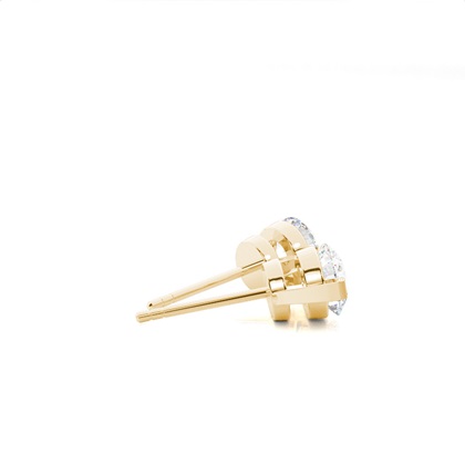 Yellow Gold Stud Diamond Earrings