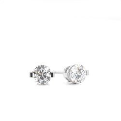 White Gold Round Diamond Stud Earrings