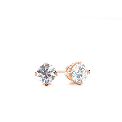 Rose Gold Stud Diamond Earrings
