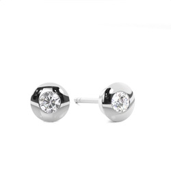 White Gold Round Diamond Stud Earrings