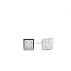 White Gold Princess Diamond Cluster Earrings