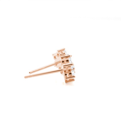 Rose Gold Cluster Diamond Earrings