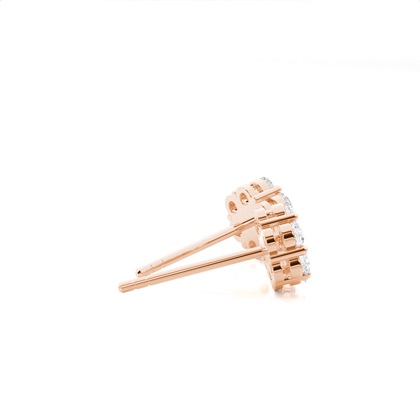 Rose Gold Cluster Diamond Earrings