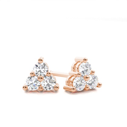 Rose Gold Cluster Diamond Earrings