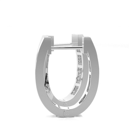 White Gold Round Diamond Hoop Earrings