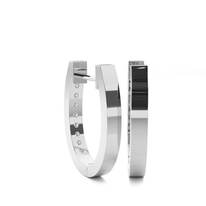 Runde Diamant Creolen in einer Pavefassung