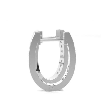 White Gold Round Diamond Hoop Earrings