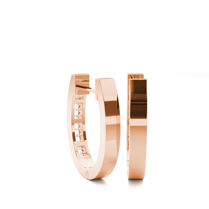 Baguette Diamant Creolen in Kanalfassung