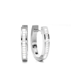 Baguette Diamant Creolen in Kanalfassung