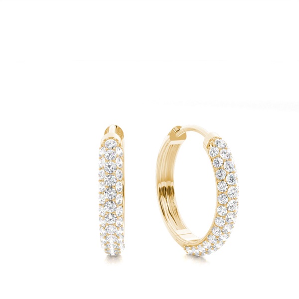 White Gold Round Diamond Hoop Earrings