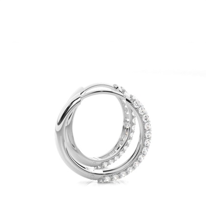 Runde Diamant Creolen in einer Pavefassung