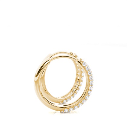 Yellow Gold Diamond Hoop Earrings