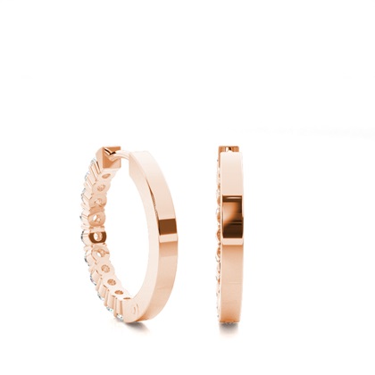 Vitguld Briljant Diamant Hoop Örhängen