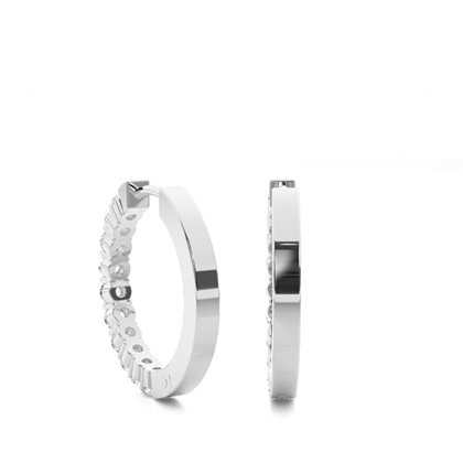 Runde Diamant Creolen in einer 4er-Krappenfassung