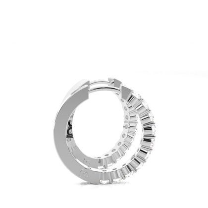 White Gold Round Diamond Hoop Earrings