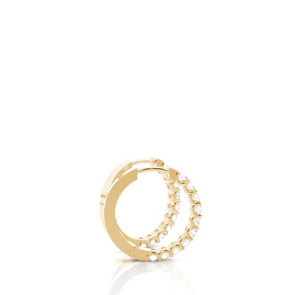 Yellow Gold Diamond Hoop Diamond Earrings