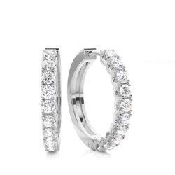 White Gold Round Diamond Hoop Earring