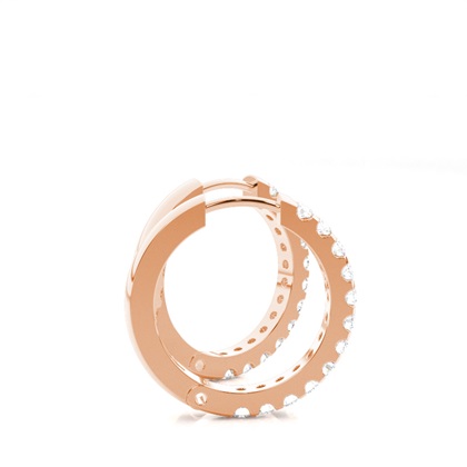 Rose Gold Diamond Hoop Diamond Earrings