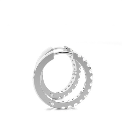 Runde Diamant Creolen in einer Krappenfassung