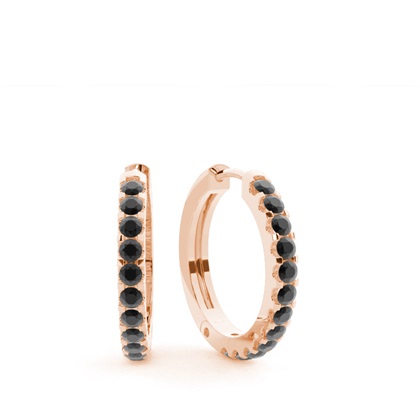 Black Diamond Hoop Earrings