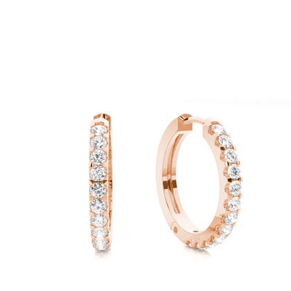Rose Gold Diamond Hoop Diamond Earrings