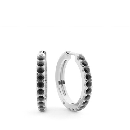Black Diamond Hoop Earrings