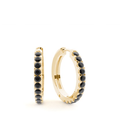 Black Diamond Hoop Earrings