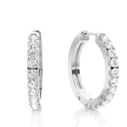0.90ct Round Diamond Hoop Earrings