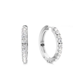 White Gold Round Diamond Hoop Earring