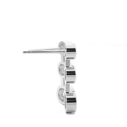 Runde Diamant Journey Ohrringe in einer Zargenfassung