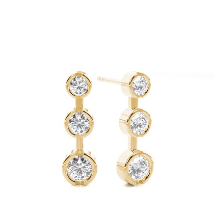 Yellow Gold Journey Diamond Earrings