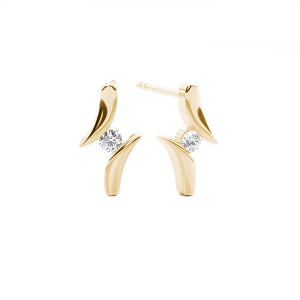 White Gold Round Diamond Designer Earrings