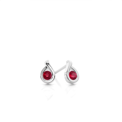 Silver Ruby Earrings Diamond